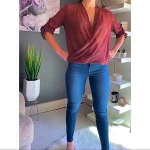 NY & Company High Low Stripe Blouse